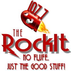 107.7 The RockIt logo